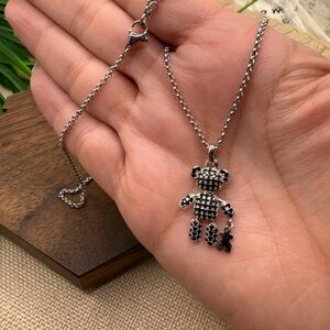 Silver Bear Pendant Necklace steel 316